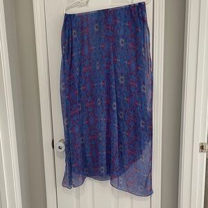 Elegant Blue and Pink Patterned Women's scarf